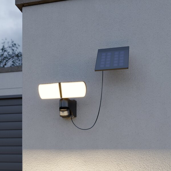 Arcchio Lissano Spot LED solar cu senzor, Negru, Plastic, Modern