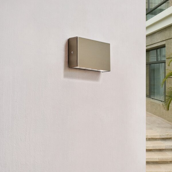 Arcchio LED lampă de exterior Karline, 530 lm, oțel inoxidabil, IP65, Metalic, Oțel inoxidabil, Modern, Soclu de perete jos