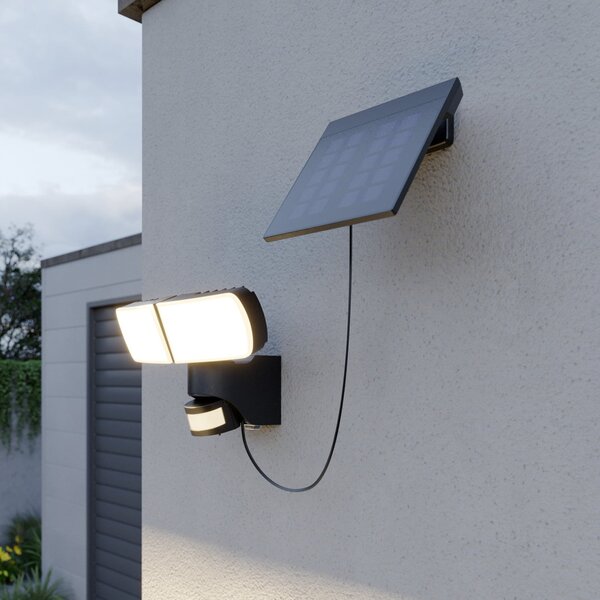 Arcchio Lissano Spot LED solar cu senzor, Negru, Plastic, Modern