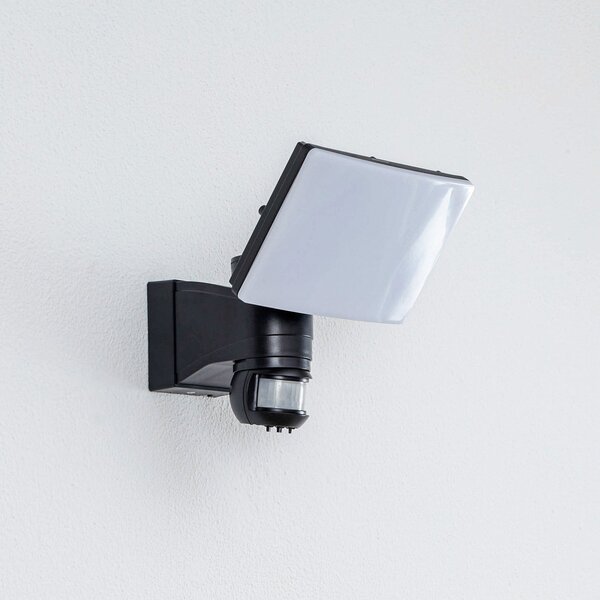 PRIOS Prios LED spot de perete pentru exterior Avayah, detector mișcare, IP44, Negru, Aluminiu, Modern