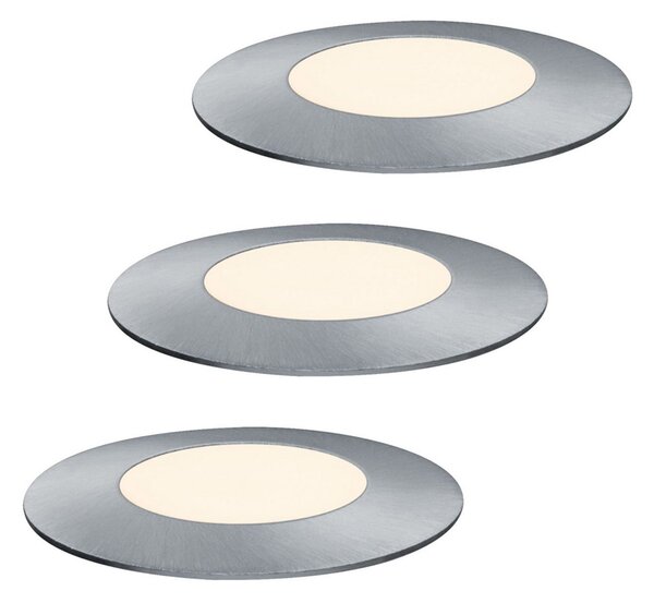 Paulmann Plug & Shine Mini 3 piese set de bază 3,000K, reglabil, Gri, Metal, Modern, Corpuri de iluminat încastrate rotunde