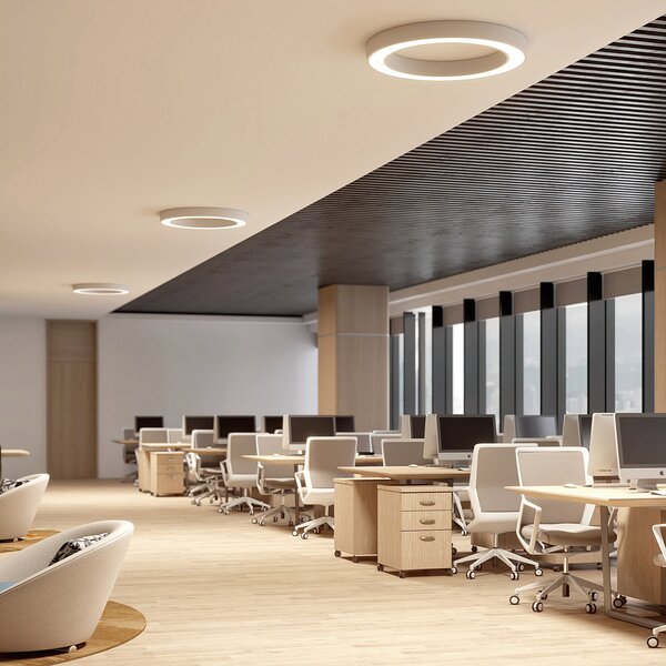 Arcchio Plafonieră LED Sharelyn, Ø 80 cm, albă, dimabilă, reglabil, Alb, Bucătărie, Aluminiu, Modern