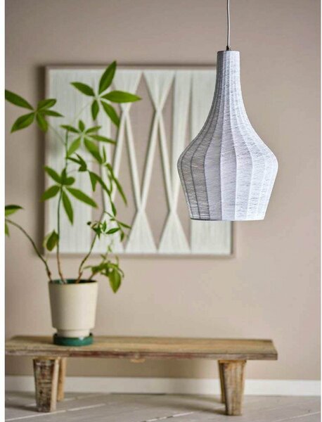 Lustră Pendul Bloomingville, Alb, Camera de zi, Țesătură / Textil