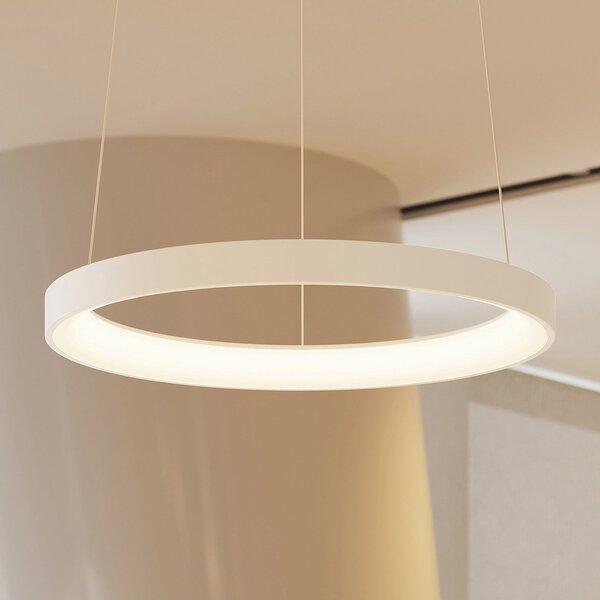 Arcchio Lampă suspendată LED Vivy, Ø 58 cm, alb, metal, reglabil, Alb, Bucătărie, Metal, Modern