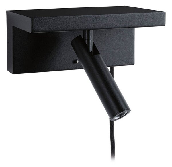 Lampă de perete Paulmann, Negru, dormitor, Metal