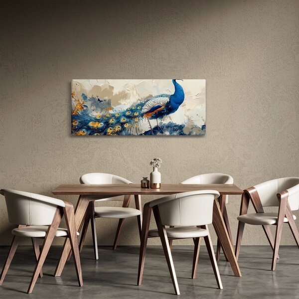 Tablou - Peacock, pictură (120x50 cm)