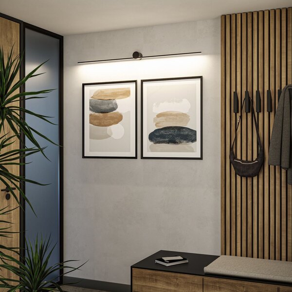 Lampă de perete Paulmann, Sava, Negru, Baie, Metal, Modern