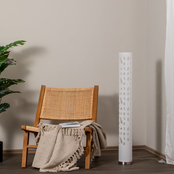Lindby Lampadar Alisea, 104 cm, albă, GU10, Alb, Camera de zi / sufragerie, Plastic, Modern