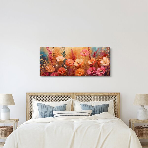 Tablou - Flori de pajiște, pictură (120x50 cm)