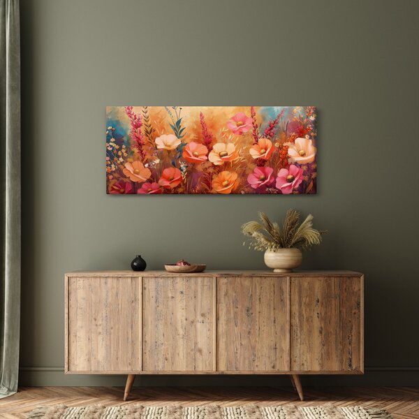 Tablou - Flori de pajiște, pictură (120x50 cm)
