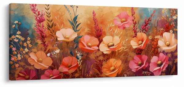 Tablou - Flori de pajiște, pictură (120x50 cm)