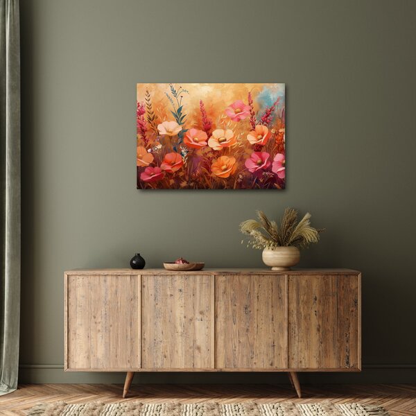 Tablou - Flori de pajiște, pictură (70x50 cm)