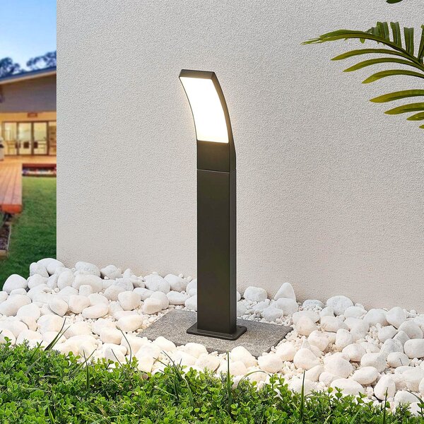 Lindby Ilvita bornă luminoasă LED, 60 cm, antracit, metal, IP54, Negru, Aluminiu, Modern