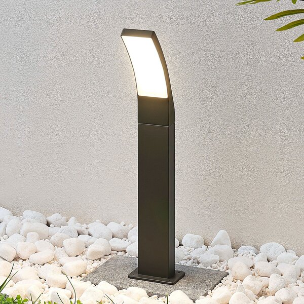 Lindby Ilvita bornă luminoasă LED, 60 cm, antracit, metal, IP54, Negru, Aluminiu, Modern
