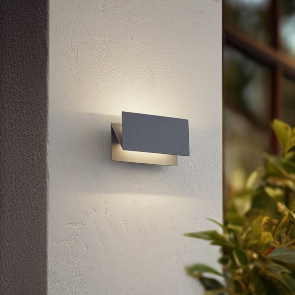 Lămpi de exterior Lucande, Meja, Gri, Balcon, Aluminiu, Modern