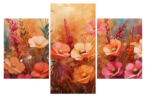 Tablou - Flori de pajiște, pictură (90x60 cm)