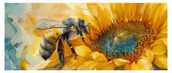 Tablou - Albină, acuarelă (120x50 cm)