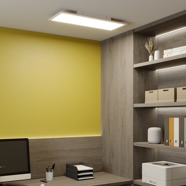 Lindby Panou LED Luay, 80 x 30 cm, alb, 3000-6000K, reglabil, Alb, Bucătărie, Plastic, Modern