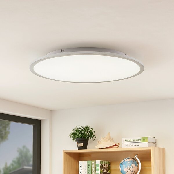 Lindby plafonieră LED Narima, 4.000 K, Ø 60 cm, argintiu, Metalic, Bucătărie, Plastic, Modern