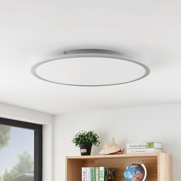 Lindby plafonieră LED Narima, 4.000 K, Ø 60 cm, argintiu, Metalic, Bucătărie, Plastic, Modern