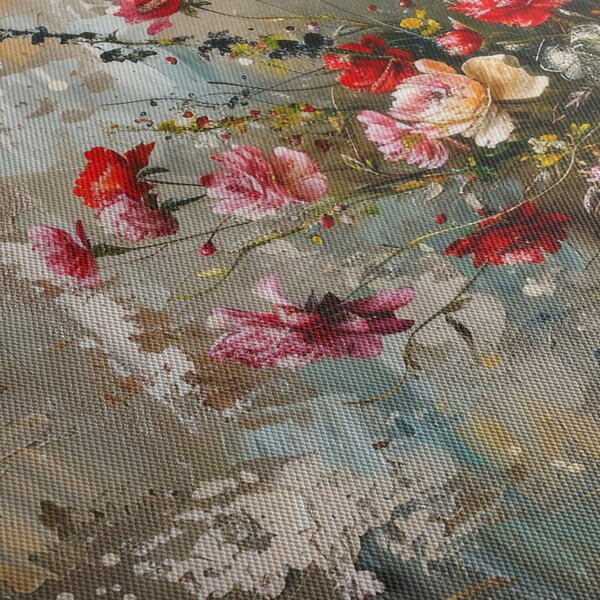 Tablou - Vaza de flori (cu ceas) (90x30 cm)