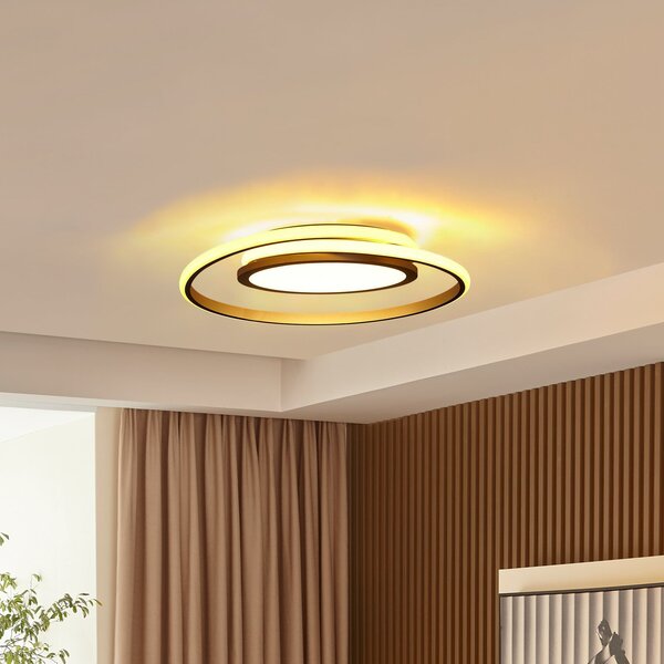 Lucande plafonieră LED Noud, 49 cm, argintiu, aluminiu, dimabil, reglabil, Metalic, dormitor, Metal, Modern