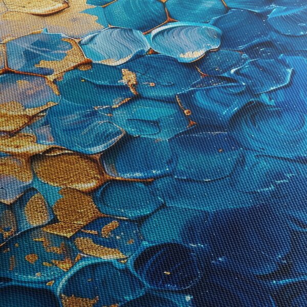Tablou - Pictura albastru-auriu (150x105 cm)