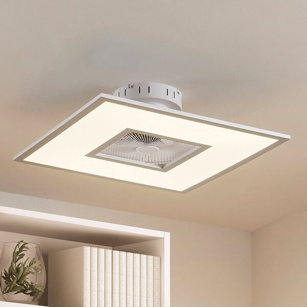 Lindby Ventilator de tavan LED Romea, unghiular, DC, silențios, 60 cm, reglabil, Gri, Camera de zi / sufragerie, Plastic, Modern