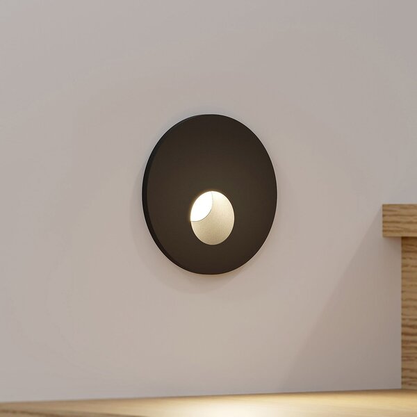 Arcchio LED lampă încastrată Vexi, Ø 7,5 cm, negru, aluminiu, CCT, reglabil, Negru, Camera de zi / sufragerie, Aluminiu, Modern, Corpuri de iluminat încastrate rotunde