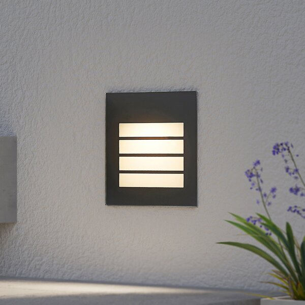 Arcchio LED lampă de perete încastrată Zamo, louvre, negru, IP65, reglabil, Negru, Hol, Metal, Modern
