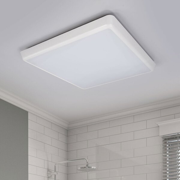 Arcchio plafonieră LED Augustin, 40 x cm, alb, IP54, Alb, Baie, Plastic, Modern