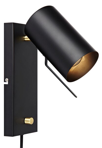 Lampă de perete Markslöjd, Carrie, reglabil, Negru, Camera de zi, Metal, Modern
