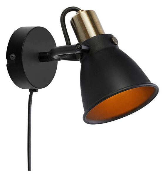 Lampă de perete Markslöjd, Negru, Camera de zi, Metal
