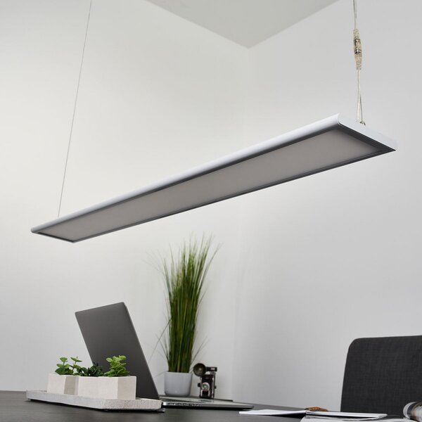 Arcchio Lampă suspendată LED pentru birou Samu, sus/jos, dimabil, aluminiu, reglabil, Alb, Studiu / Birou, Plastic, Modern