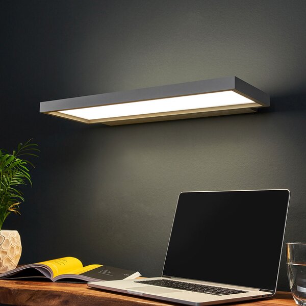 Arcchio Rick aplică LED birou, gri, alb neutru, reglabil, Gri, Studiu / Birou, Plastic, Modern