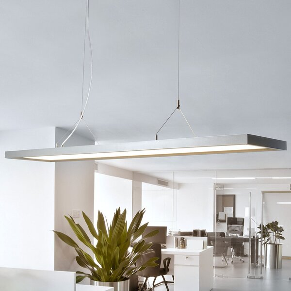 Arcchio lampă suspendată LED Dorean, argintiu, metal, 120cm, reglabil, Gri, Studiu / Birou, Metal, Modern
