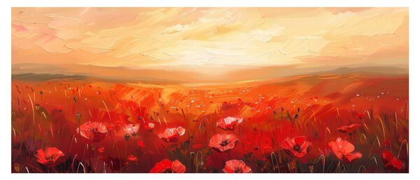 Tablou - Câmp de maci (120x50 cm)