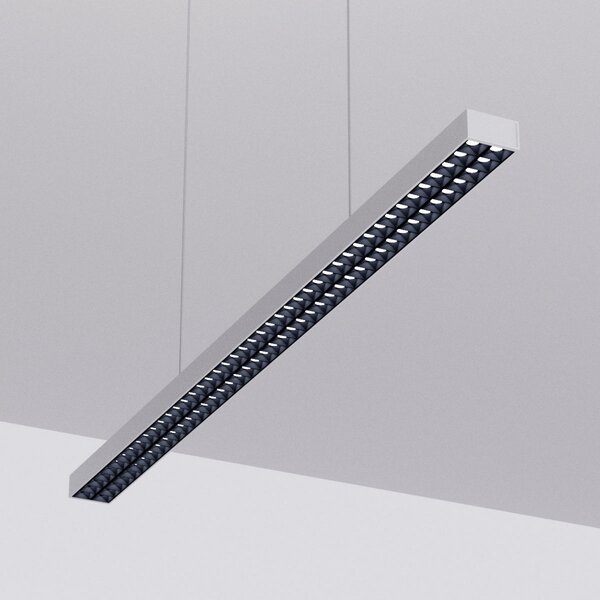 Arcchio lampă suspendată LED pentru birou Jolinda, argintiu, 118cm, sus/jos, Gri, Studiu / Birou, Metal, Modern