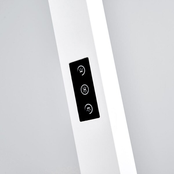 Arcchio Lampadar LED pentru birou Jolinda, alb, metal, senzor, reglabil, Alb, Studiu / Birou, Metal, Modern, Proiector vertical