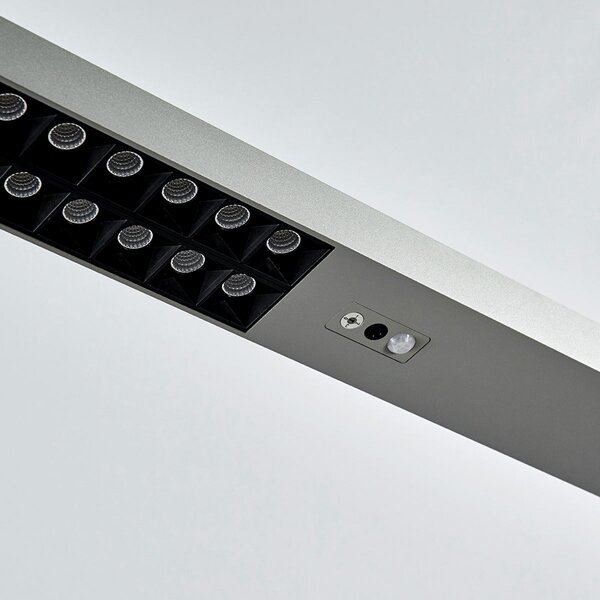 Arcchio Lampadar LED pentru birou Jolinda, argintiu, 4.000 K, senzor, reglabil, Gri, Studiu / Birou, Metal, Modern