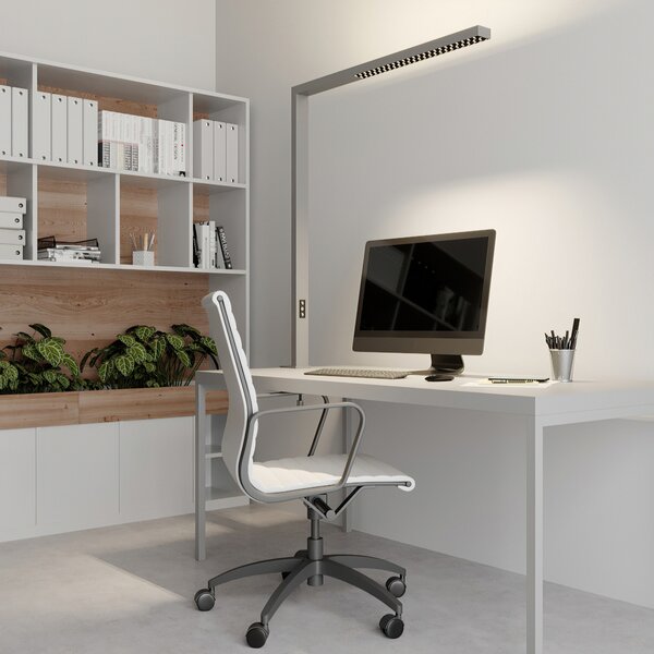 Arcchio LED lampă de birou Jolinda, argintiu, metal, dimabil, reglabil, Gri, Studiu / Birou, Aluminiu, Modern, Birou de masă