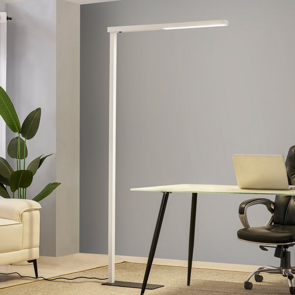 Arcchio Lampadar LED pentru birou Tamilo, alb, metal, 194 cm, Alb, Studiu / Birou, Metal, Modern, Proiector vertical