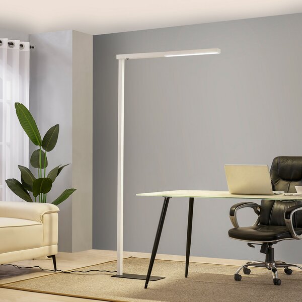 Arcchio Lampadar LED pentru birou Tamilo, alb, metal, 194 cm, Alb, Studiu / Birou, Metal, Modern, Proiector vertical