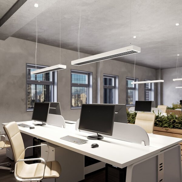Arcchio Susi LED lampă suspendată pentru birou, alb, 120 cm, 4.000K, DALI, reglabil, Alb, Studiu / Birou, Aluminiu, Modern