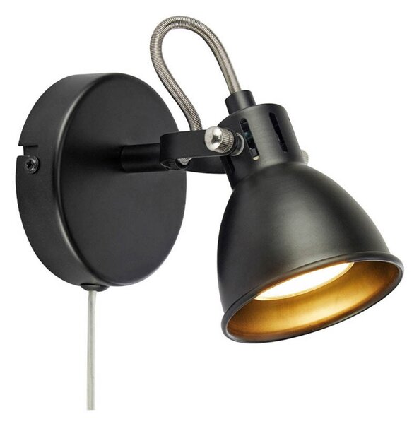 Lampă de perete Markslöjd, Negru, Camera de zi, Metal