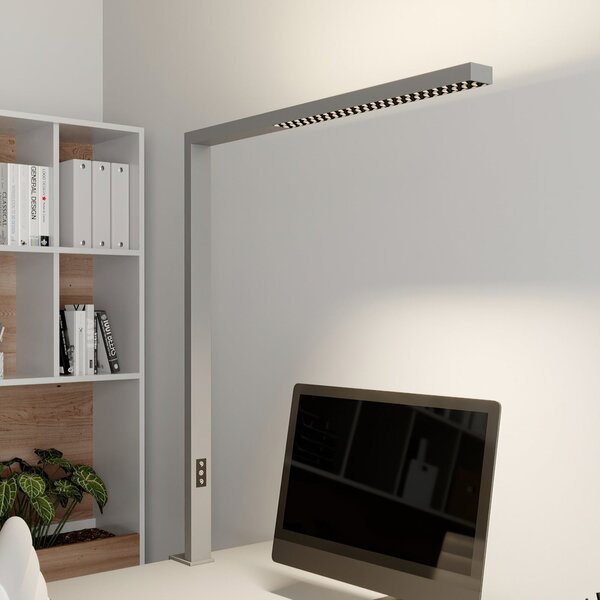 Arcchio LED lampă de birou Jolinda, argintiu, metal, dimabil, reglabil, Gri, Studiu / Birou, Aluminiu, Modern, Birou de masă
