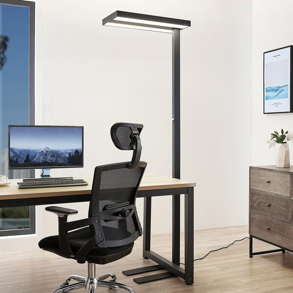 Arcchio Lampadar LED Logan Pro, negru, senzor, dimabil, reglabil, Negru, Studiu / Birou, Aluminiu, Modern