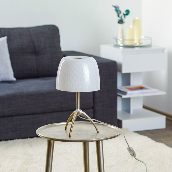 Lampă de masă Foscarini, Lumiere, Alb, Camera de zi, Sticlă, Design