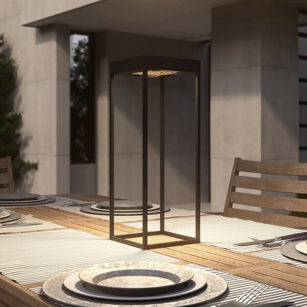 Lucande LED lumina solara Lynzy, 58cm, negru, metal, IP65, reglabil, Negru, Metal, Modern