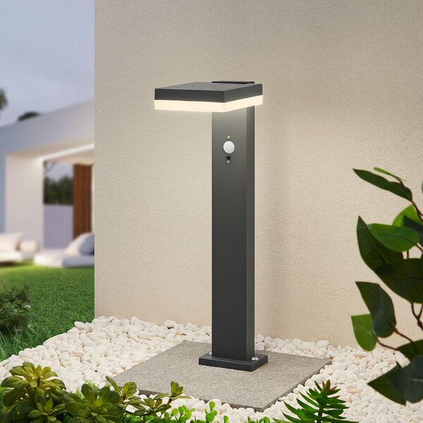 Lindby Laira lampă LED solară cu soclu, 50 cm, Negru, Metal, Modern
